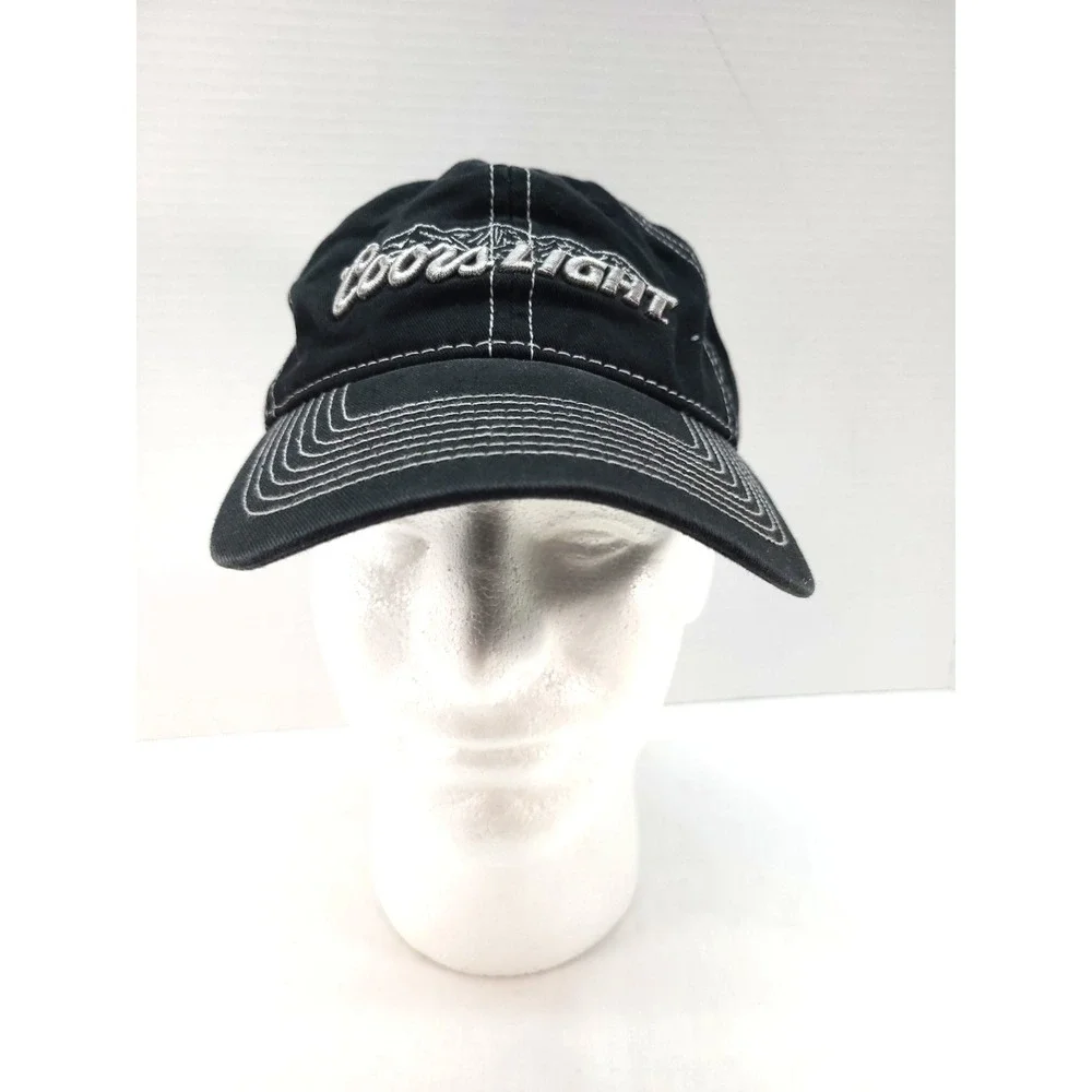 The Game Coors Light Trucker Hat Adjustable Cap Black White Embroidered Logo